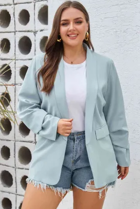 10.3 Plus Size Shawl Collar Long Sleeve Blazer 10.3 Plus Size Shawl Collar Long Sleeve Blazer