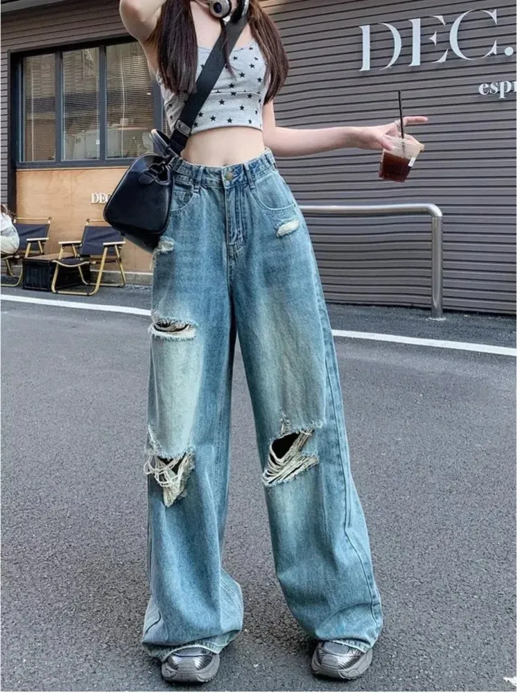 2024 High Waisted Slimming Loose Long Jeans