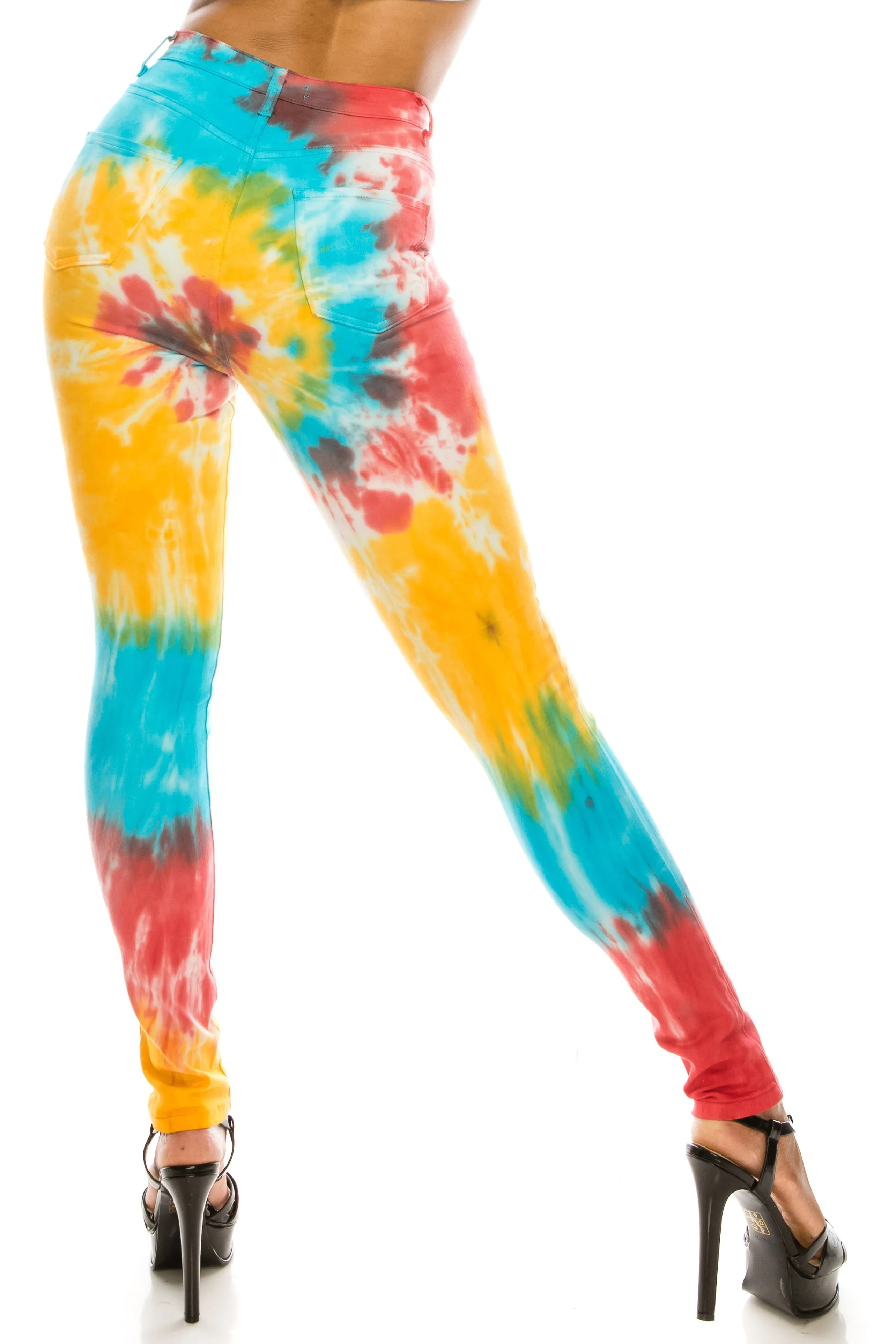 4729 Women's High Waisted Tie Dye Skinny Jeans