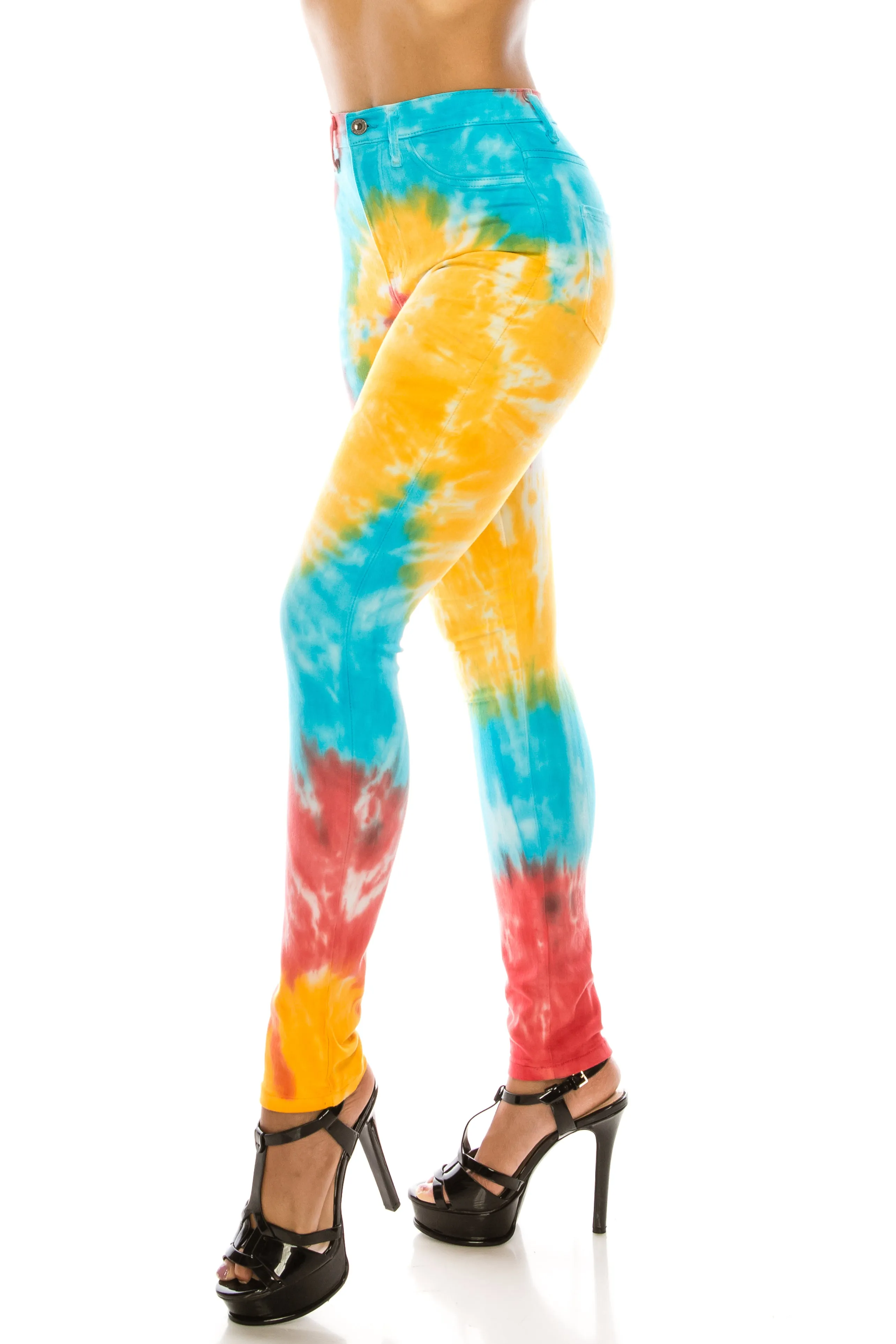 4729 Women's High Waisted Tie Dye Skinny Jeans
