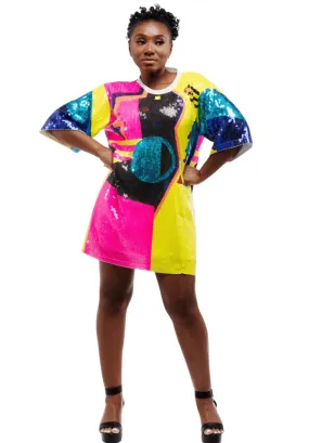 80's Geometric Sequin Dress 80's Geometric Sequin Dress