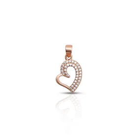 925 Silver Trendy Rose Gold-Pleated Heart Pendant 925 Silver Trendy Rose Gold-Pleated Heart Pendant