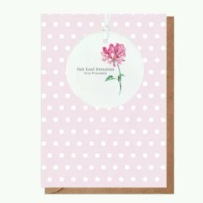 A6 Greeting Card with Ceramic Keepsake - Flowers Oak Leaf A6 Greeting Card with Ceramic Keepsake - Flowers Oak Leaf