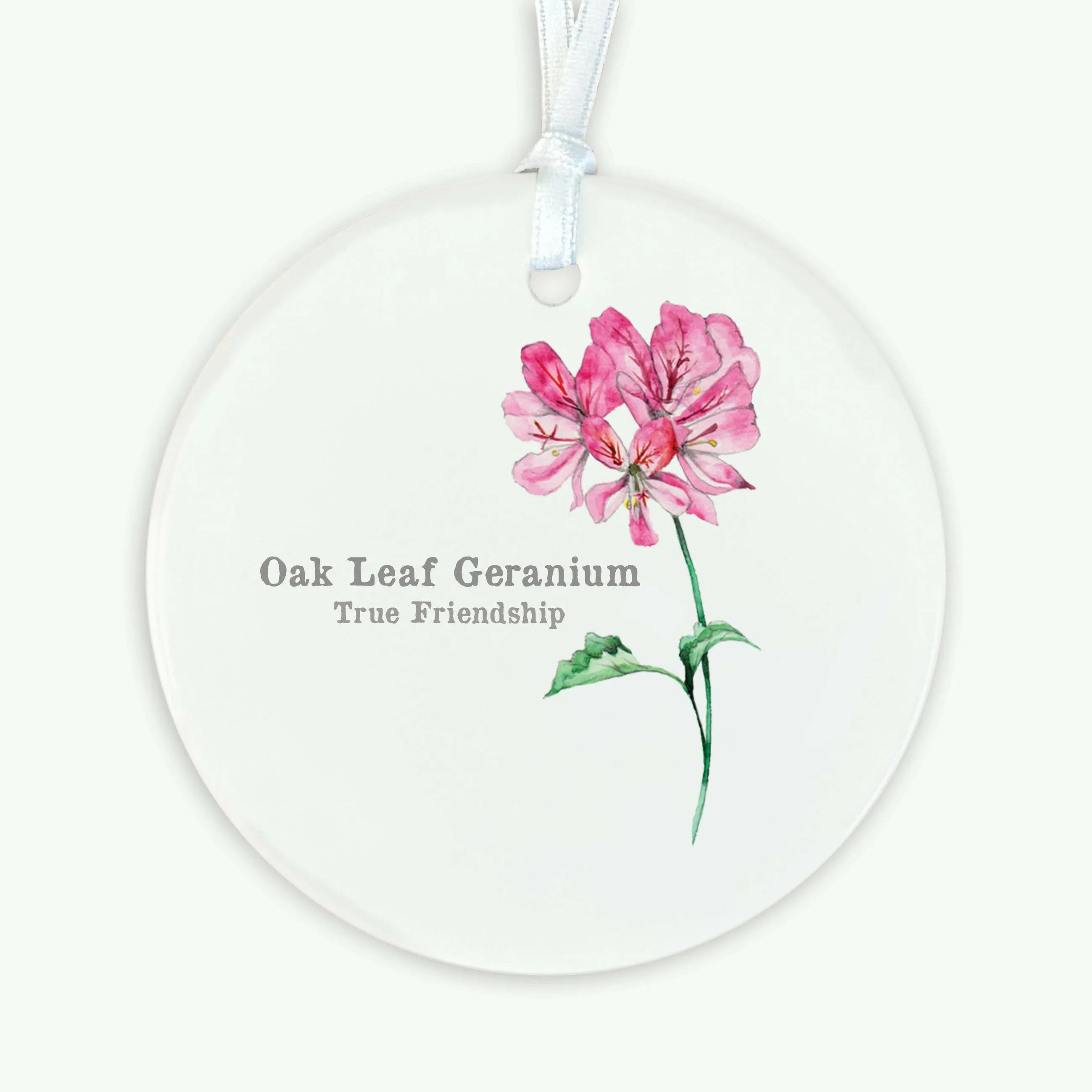 A6 Greeting Card with Ceramic Keepsake - Flowers Oak Leaf