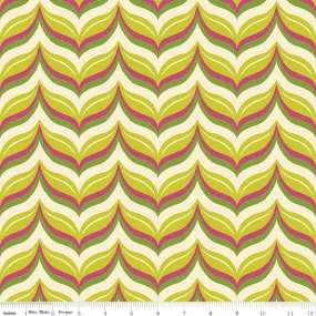 Acorn Valley Leafy Chevron Citron Cotton Lycra Knit Fabric by Riley Blake Acorn Valley Leafy Chevron Citron Cotton Lycra Knit Fabric by Riley Blake