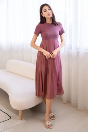 ADISON PLEATS MIDAXI DRESS IN ROSE MAUVE ADISON PLEATS MIDAXI DRESS IN ROSE MAUVE
