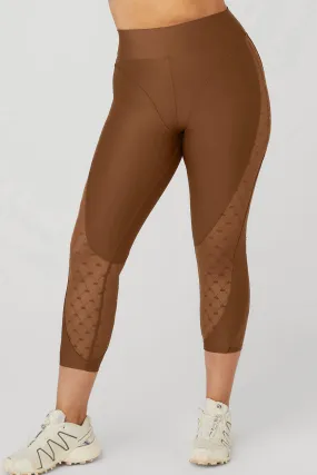 Airlift Mesh High-Waist Celeste Capri - Cinnamon Brown Airlift Mesh High-Waist Celeste Capri - Cinnamon Brown
