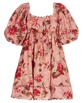 Alemais Cleo Smock Charming Mini Dress in Pink Alemais Cleo Smock Charming Mini Dress in Pink