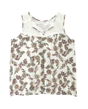 Alex Eyelet Detail Tank | Ivory / Olive Green Alex Eyelet Detail Tank | Ivory / Olive Green