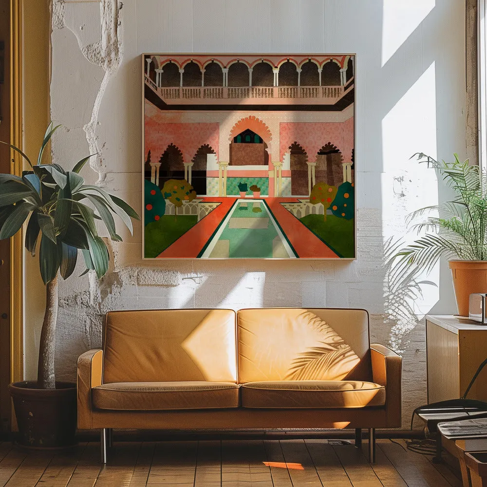 Alhambra Granada Spain by Ana Rut Bre- Boho Moroccan Square Stretched Canvas, Poster or Fine Art Print