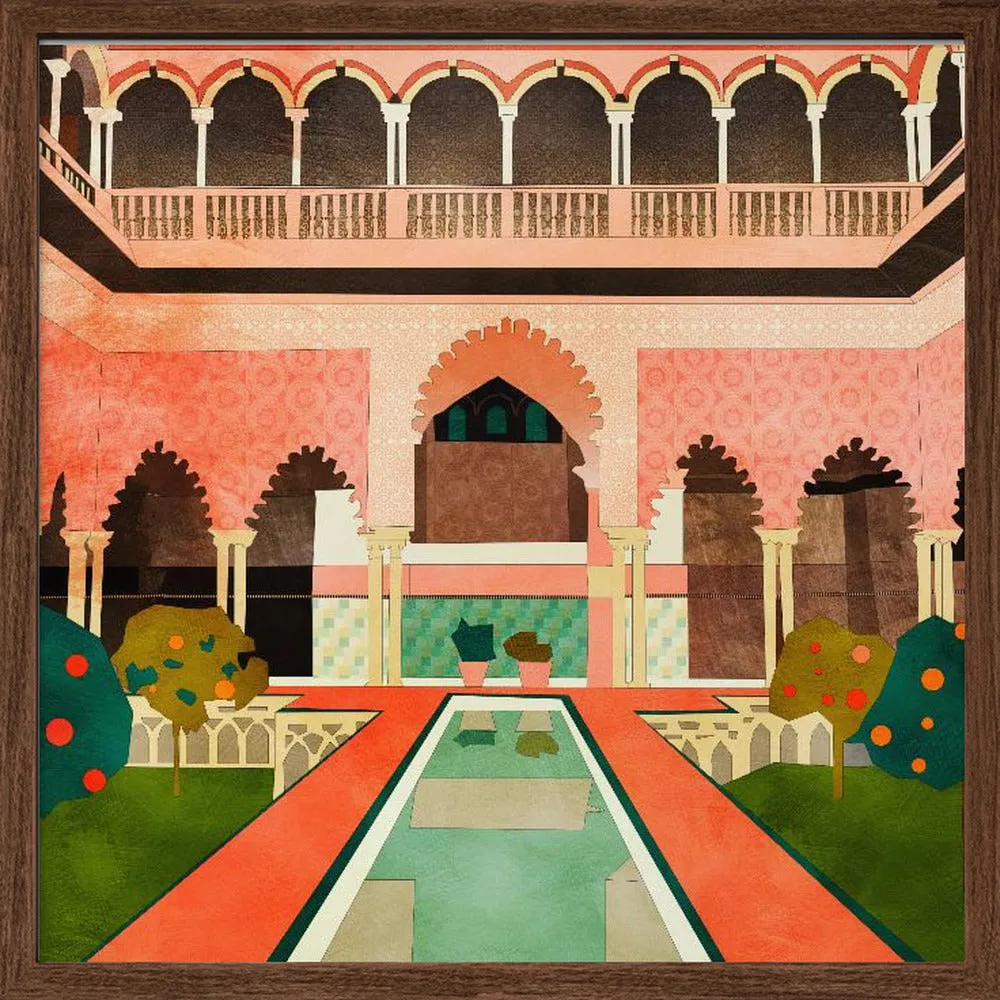 Alhambra Granada Spain by Ana Rut Bre- Boho Moroccan Square Stretched Canvas, Poster or Fine Art Print