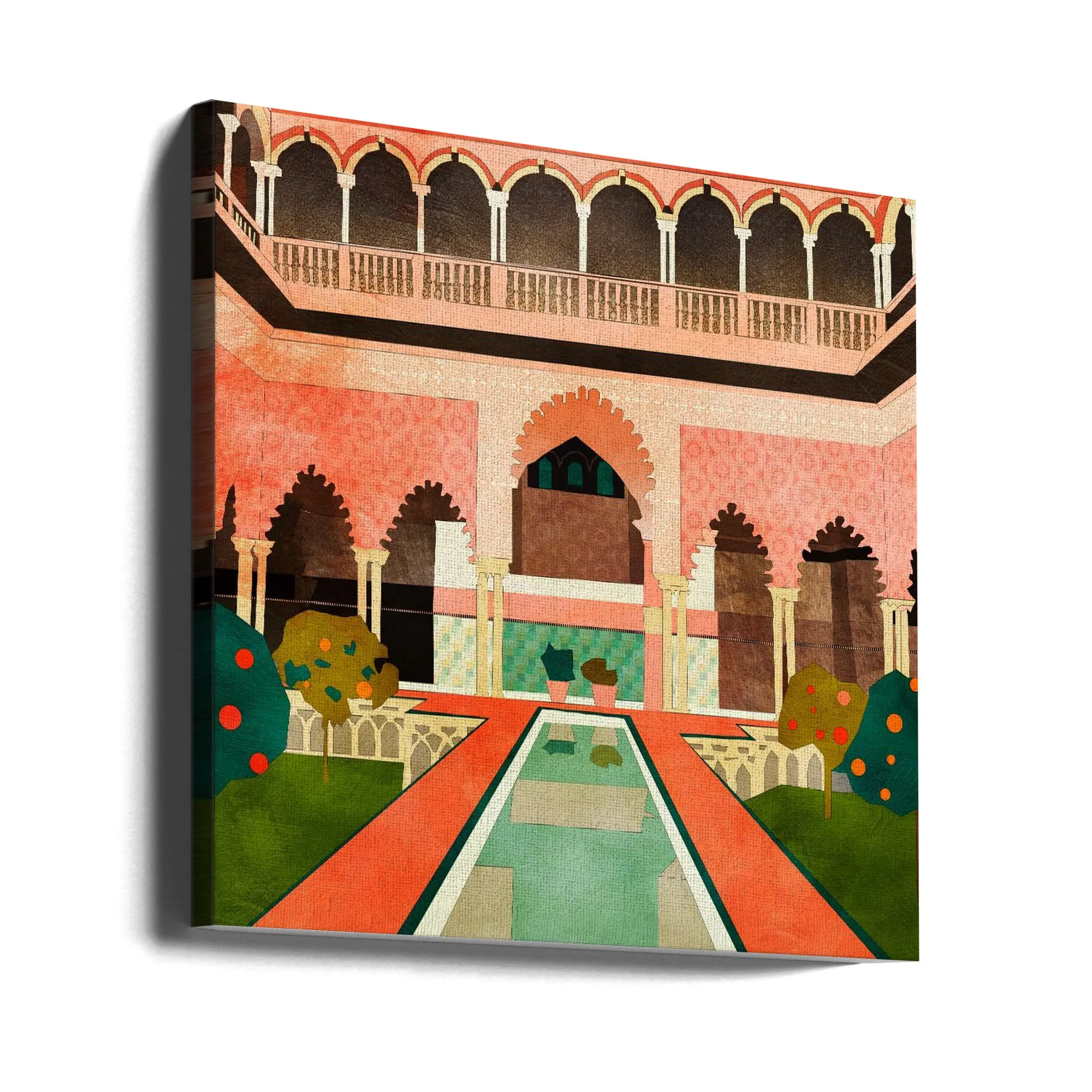 Alhambra Granada Spain by Ana Rut Bre- Boho Moroccan Square Stretched Canvas, Poster or Fine Art Print