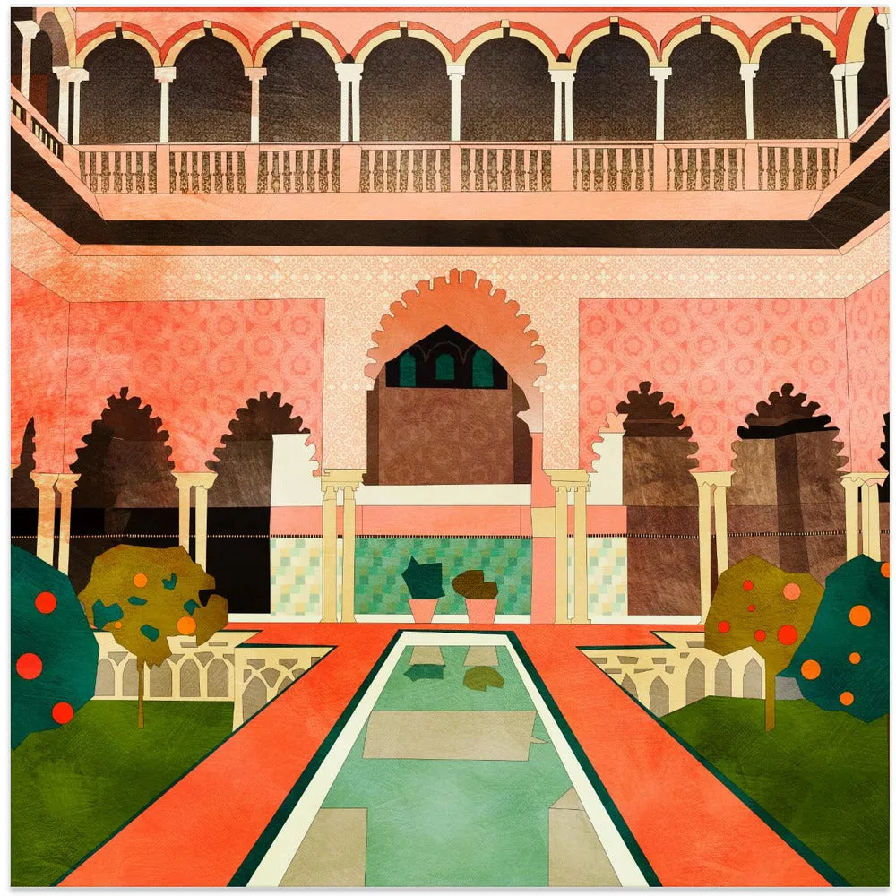 Alhambra Granada Spain by Ana Rut Bre- Boho Moroccan Square Stretched Canvas, Poster or Fine Art Print