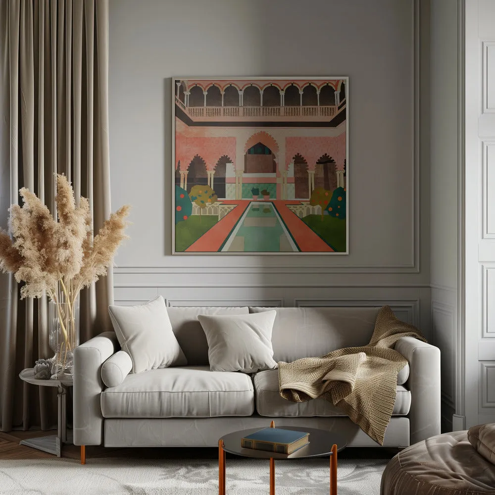 Alhambra Granada Spain by Ana Rut Bre- Boho Moroccan Square Stretched Canvas, Poster or Fine Art Print