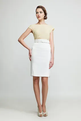 ALPINIA WHITE PENCIL SKIRT ALPINIA WHITE PENCIL SKIRT