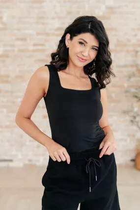 Always Right Square Neck Tank in Black Always Right Square Neck Tank in Black
