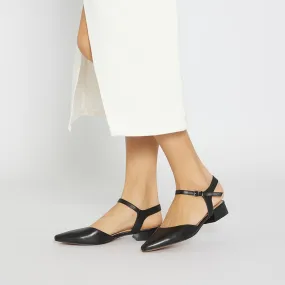 Amity Flat in Black Leather Amity Flat in Black Leather