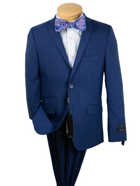 Andrew Marc 33053 Boy's Suit - Skinny Fit- Blue - Plaid Andrew Marc 33053 Boy's Suit - Skinny Fit- Blue - Plaid