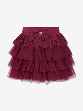 Angels Face Girls Kamma Lace Trim Skirt in Red Angels Face Girls Kamma Lace Trim Skirt in Red