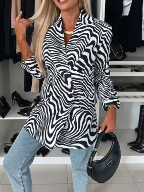 Animal Print Long Sleeve Blazer Animal Print Long Sleeve Blazer