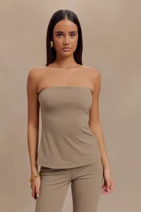 Antonia Strapless Cut Out Top - Mushroom Antonia Strapless Cut Out Top - Mushroom