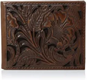 Ariat Floral Embossed Brown Leather Bifold Wallet Ariat Floral Embossed Brown Leather Bifold Wallet