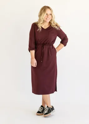 Ashley 3/4 Sleeve Stretch Waist Midi Dress Ashley 3/4 Sleeve Stretch Waist Midi Dress