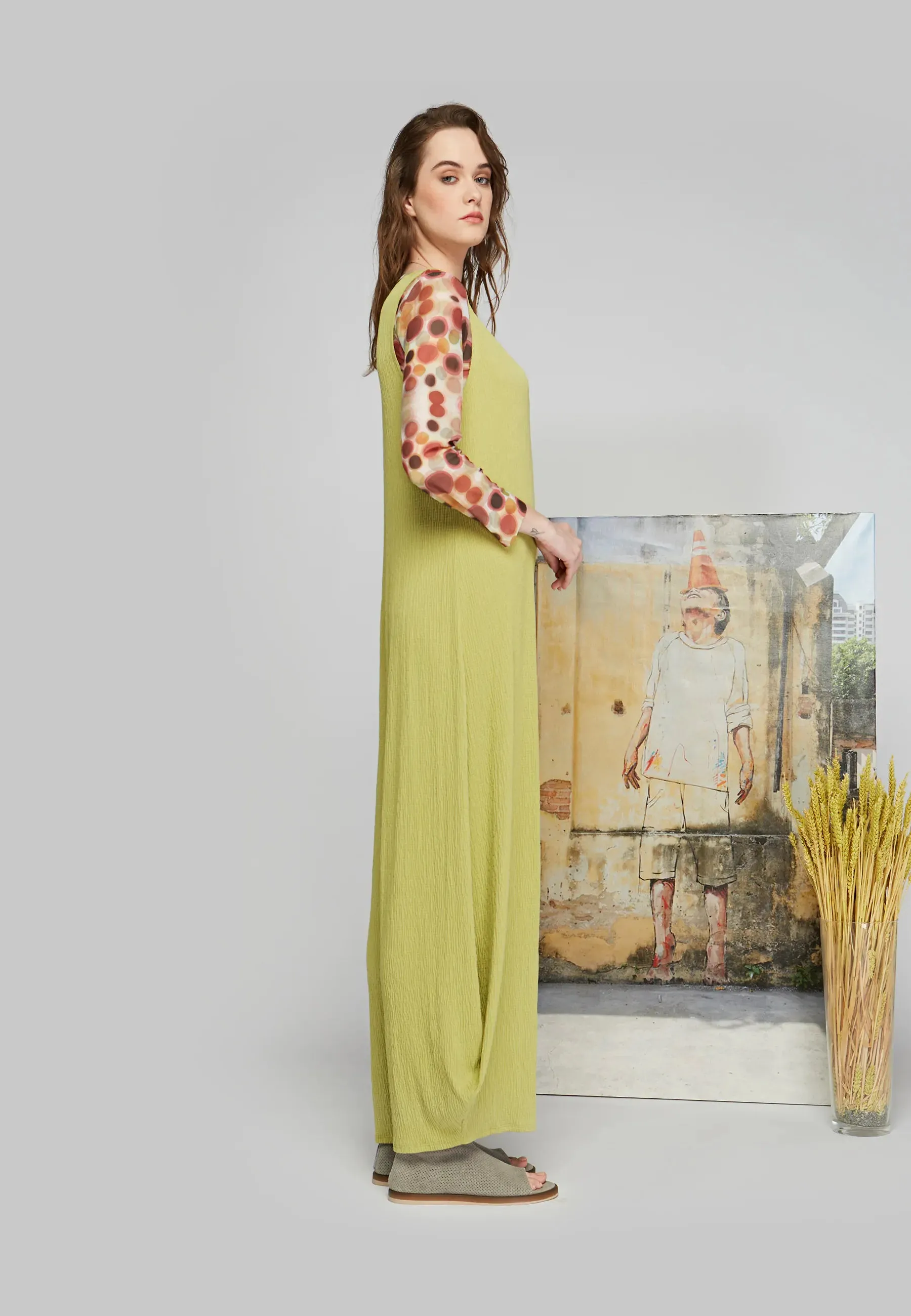 ASHLEY Wrinkled viscose jersey jumpsuit