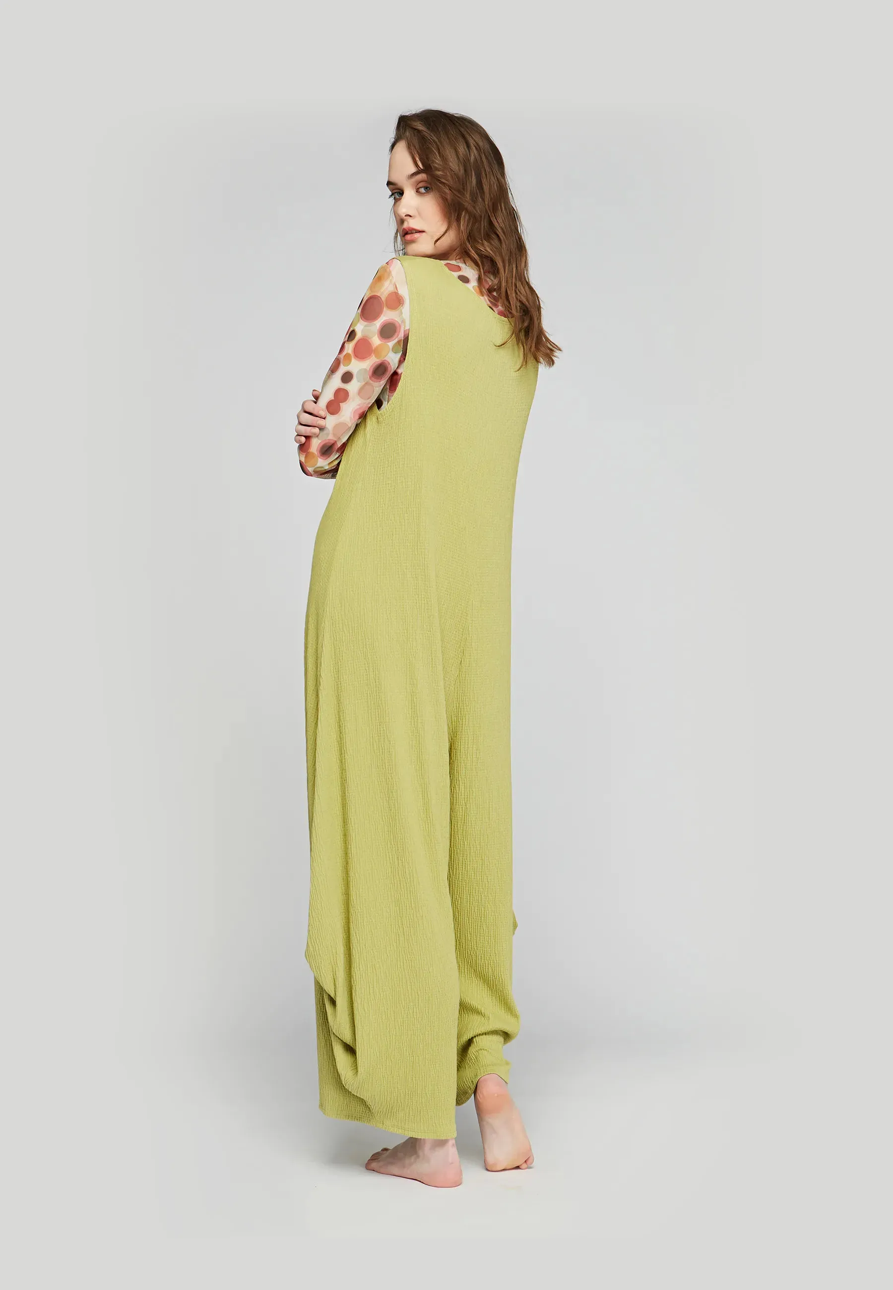 ASHLEY Wrinkled viscose jersey jumpsuit