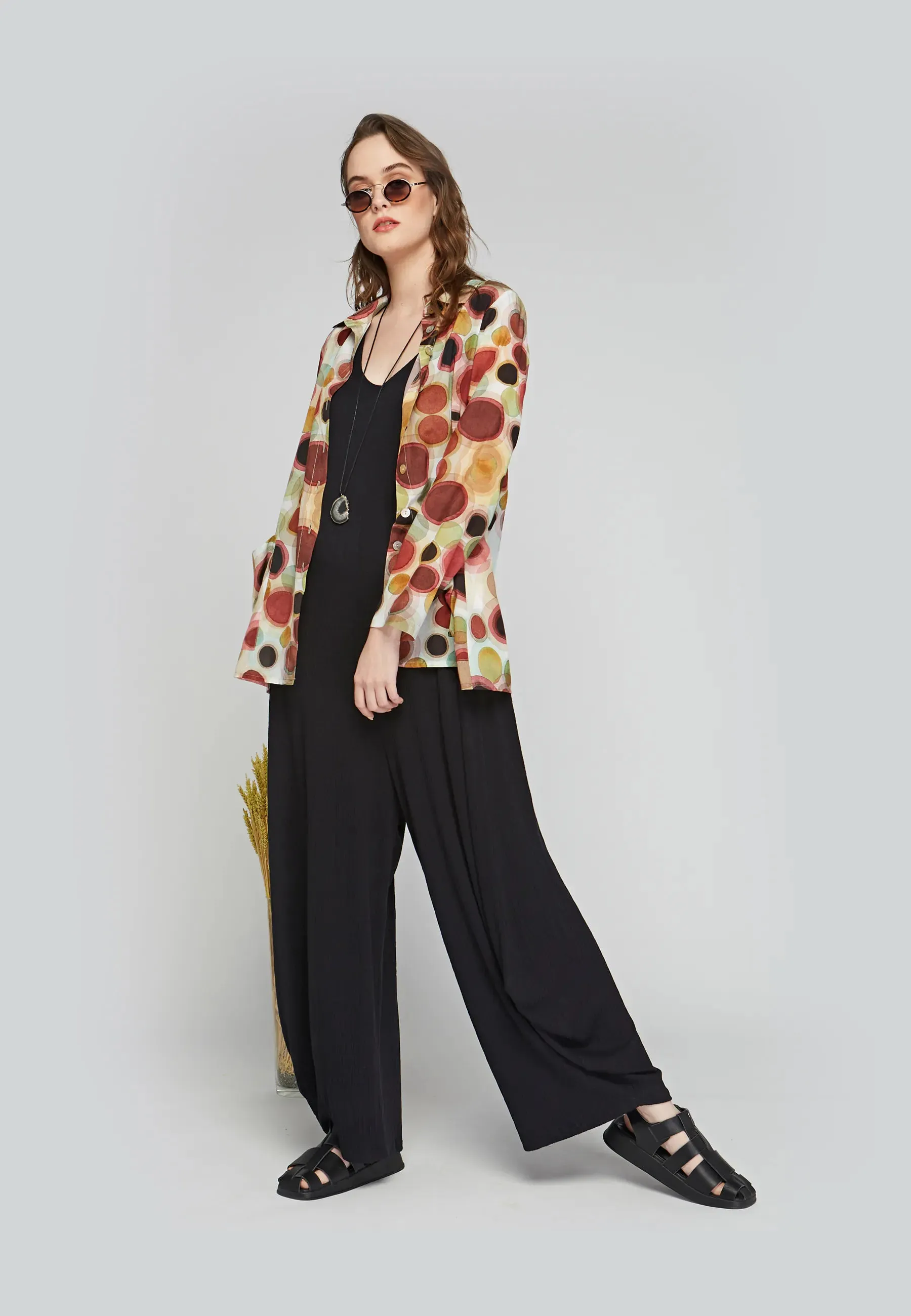 ASHLEY Wrinkled viscose jersey jumpsuit