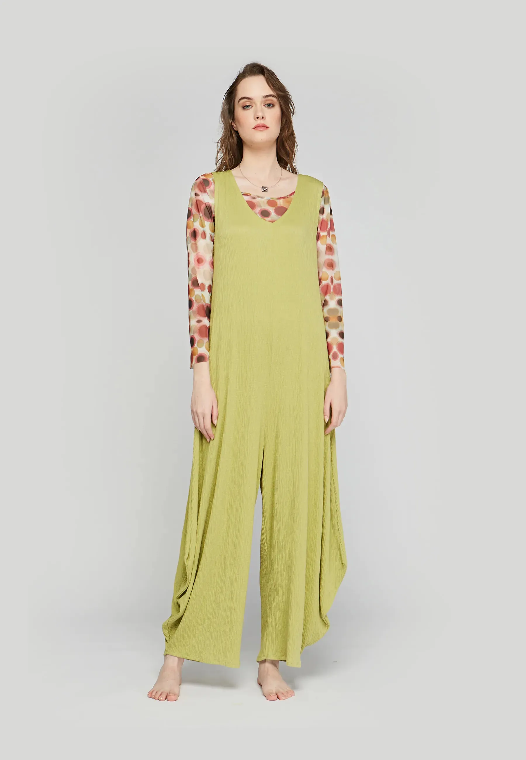 ASHLEY Wrinkled viscose jersey jumpsuit