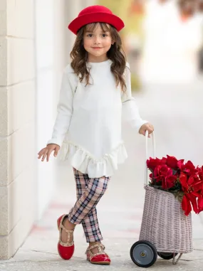 Autumn Breeze Ruffle Tunic and Plaid Legging Set Autumn Breeze Ruffle Tunic and Plaid Legging Set