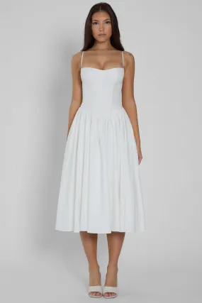 Ballerina Bustier Midi Dress - White Ballerina Bustier Midi Dress - White