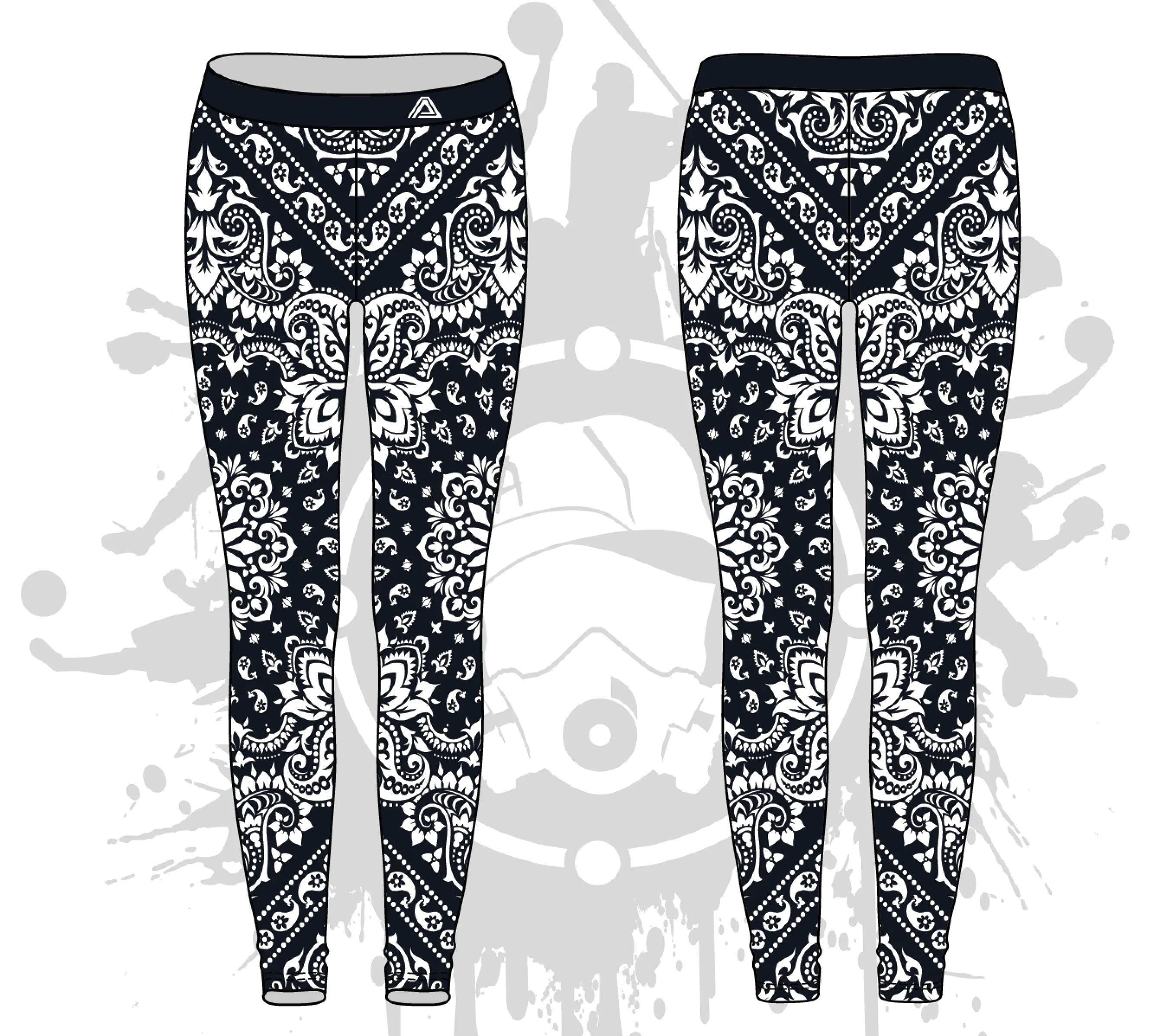 Bandana Womens Leggings: 2-color (7 Colors Available)