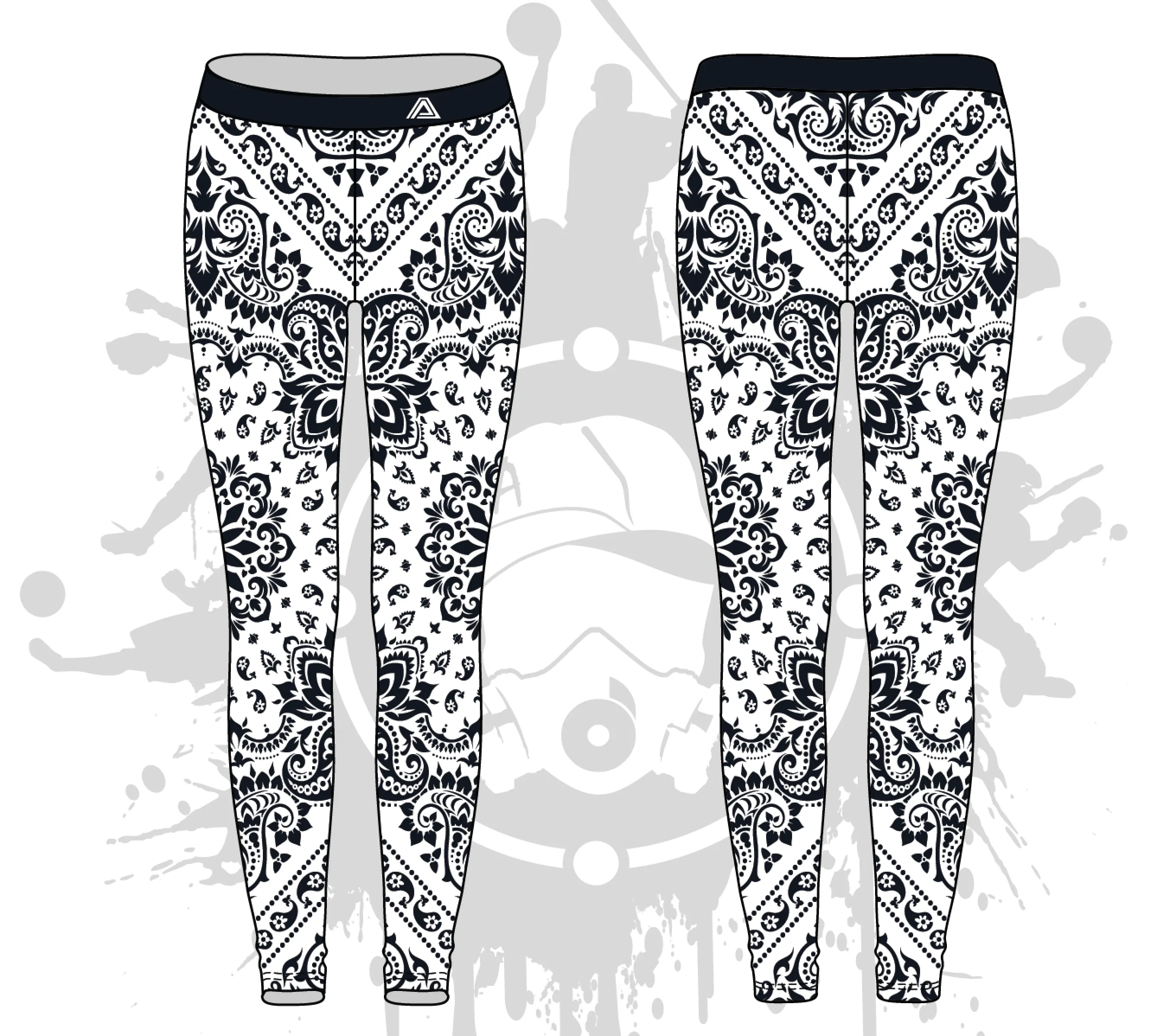 Bandana Womens Leggings: 2-color (7 Colors Available)