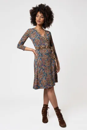 Banded Perfect Wrap Dress in Boho Paisley Banded Perfect Wrap Dress in Boho Paisley