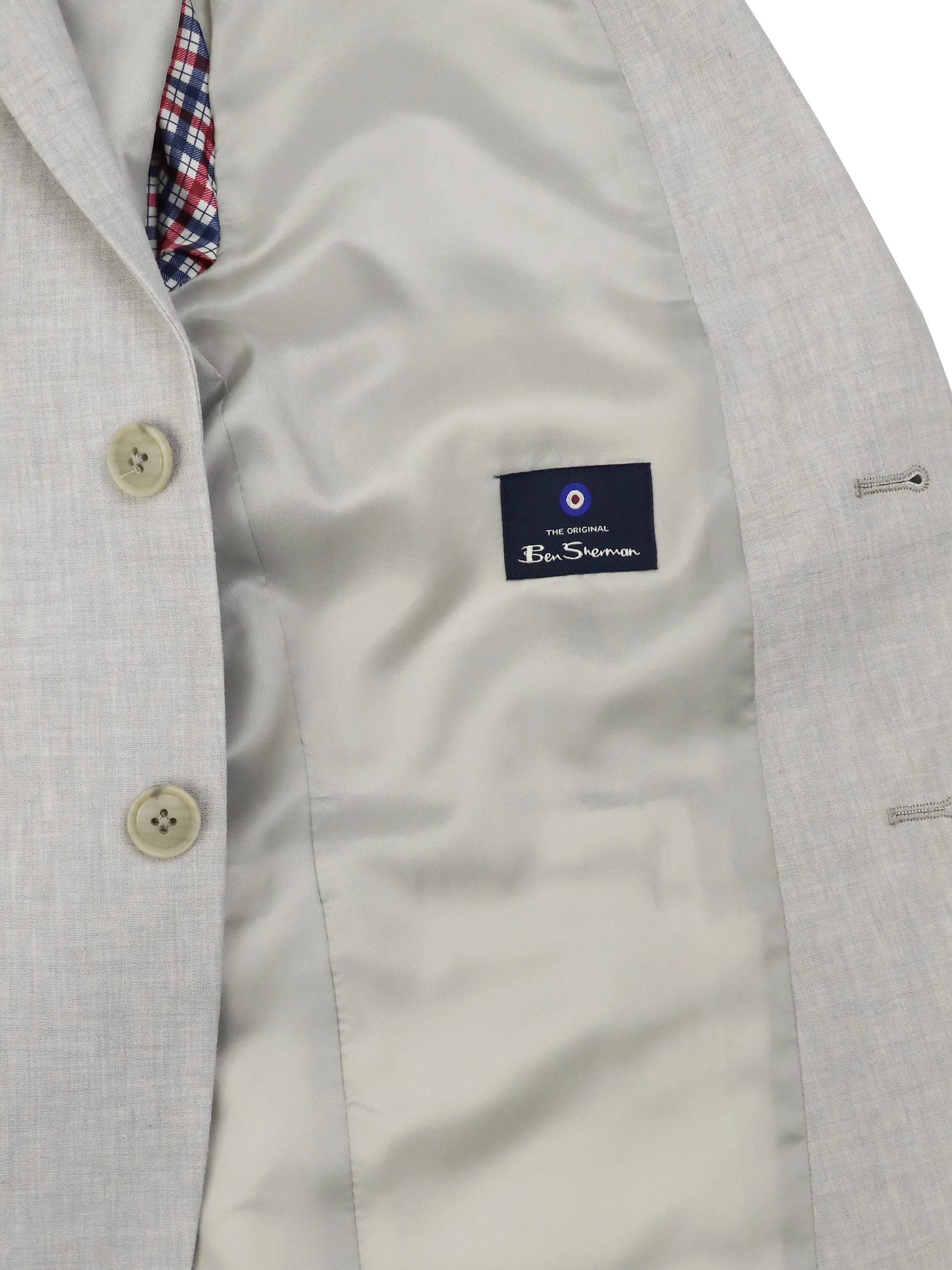 Ben Sherman 37615 Boy's Suit Separate Jacket - Linen - Beige