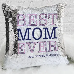 Best Mom Ever Personalized Name Decorative Sequin Throw Pillowcase Best Mom Ever Personalized Name Decorative Sequin Throw Pillowcase