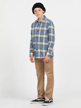 Big Boys Caden Plaid Long Sleeve Shirt - Slate Blue Big Boys Caden Plaid Long Sleeve Shirt - Slate Blue