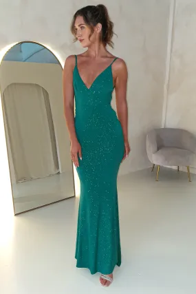 Billie Glitter Bodycon Gown | Emerald Green Billie Glitter Bodycon Gown | Emerald Green