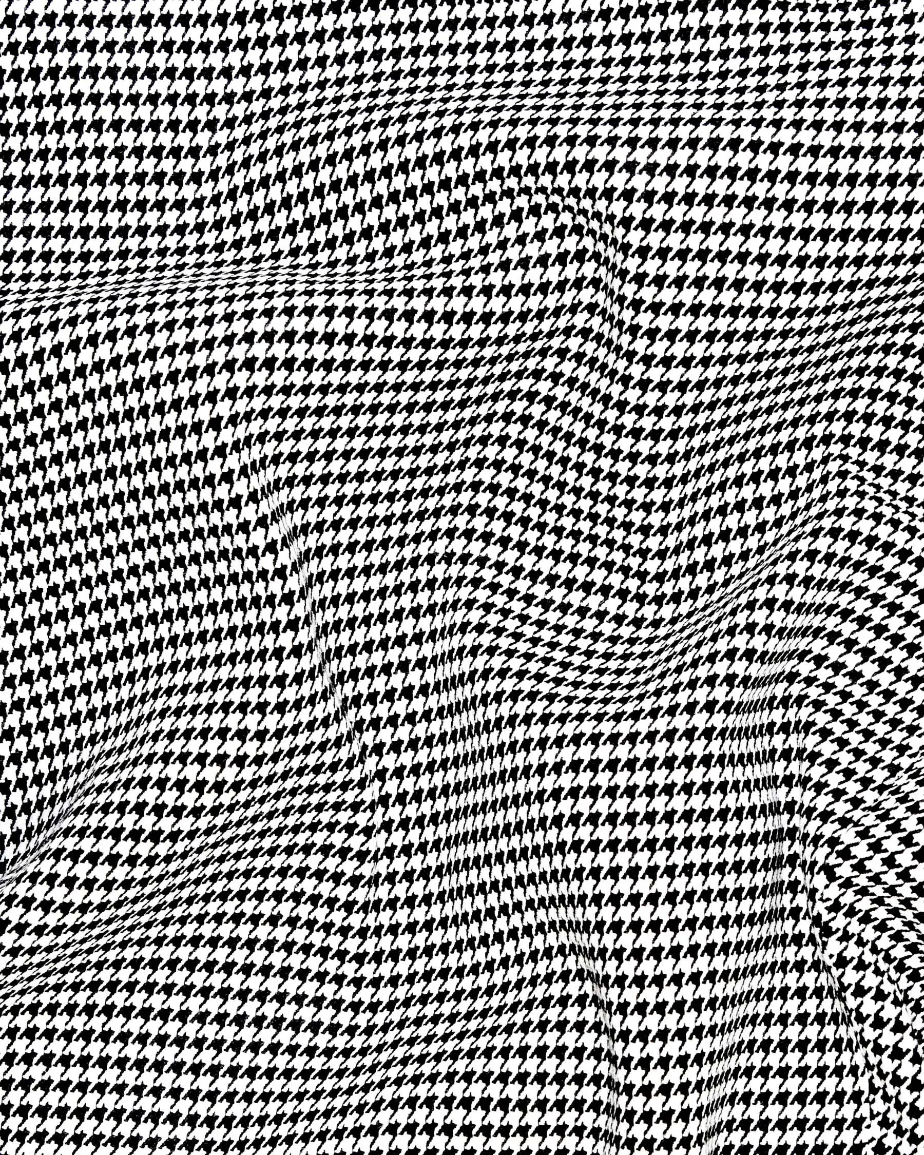 Black and White Houndstooth Wool Rich Blazer