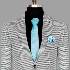 Black and White Houndstooth Wool Rich Blazer Black and White Houndstooth Wool Rich Blazer