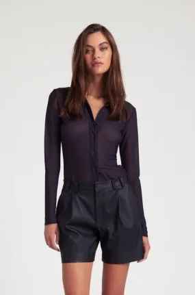 Black Knit Mesh Button Down Black Knit Mesh Button Down