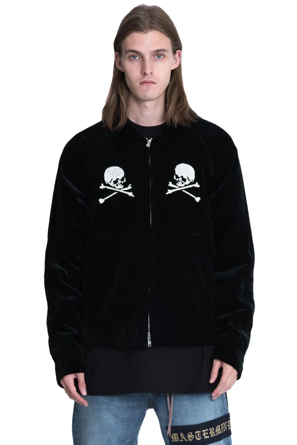 Black Silk Velvet Embroidered Jacket
