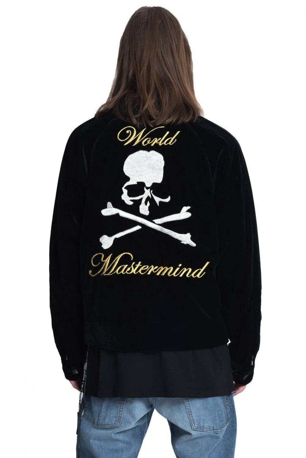 Black Silk Velvet Embroidered Jacket