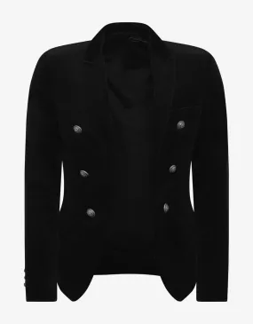 Black Velvet 6 Button Blazer - Black Velvet 6 Button Blazer -