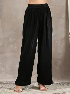 Black Velvet High Waist Pant Black Velvet High Waist Pant