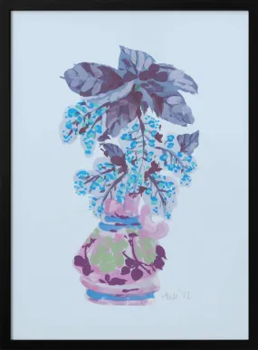 Blooming Vase In Blue - Stretched Canvas, Poster or Fine Art Print Blooming Vase In Blue - Stretched Canvas, Poster or Fine Art Print