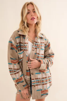 Blue B Exclusive Aztec Shirt Jacket Blue B Exclusive Aztec Shirt Jacket