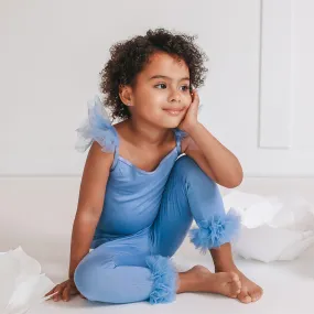 Blue Dew Tulle Ruffled Leggings Blue Dew Tulle Ruffled Leggings